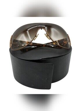 Prada Brown Gradient Shield Sunglasses with Tortoiseshell Arms